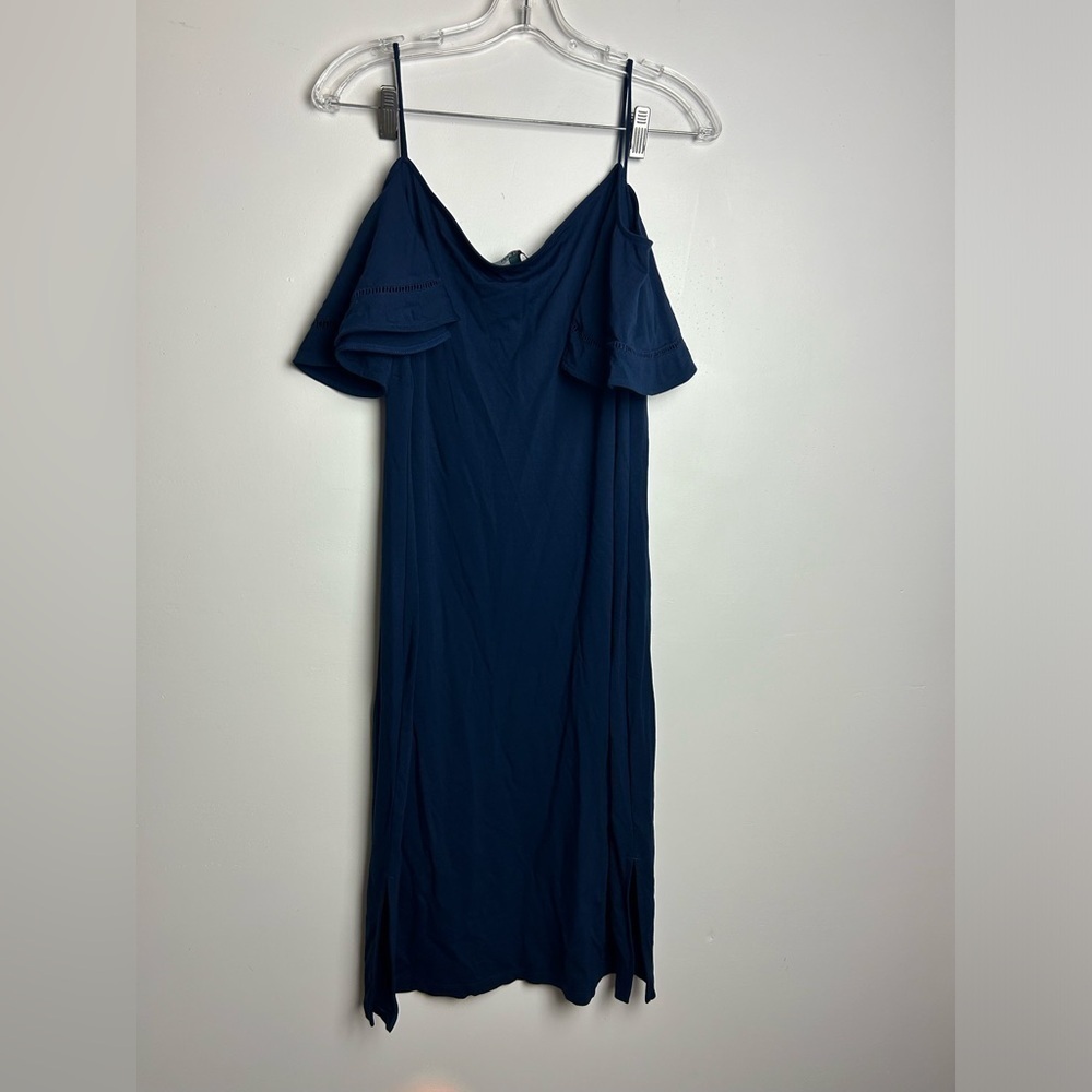 Lauren Ralph Lauren Green tag L Navy Off the shoulder Lightweight Mid Dress